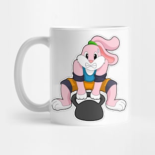 Rabbit at Fitness with Dumbbell Mug